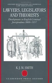 Cover of: Lawyers, legislators, and theorists | K. J. M. Smith