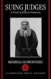 Cover of: Suing judges by Abimbola A. Olowofoyeku