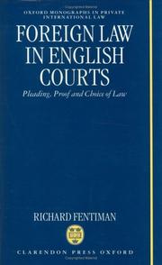 Foreign law in English courts by Richard Fentiman