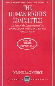 Cover of: The Human Rights Committee | Dominic McGoldrick