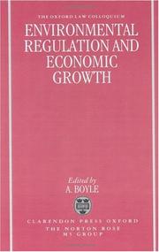 Cover of: Environmental regulation and economic growth