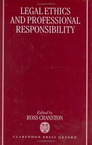 Cover of: Legal ethics and professional responsibility