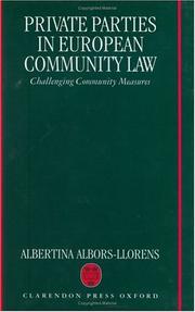 Cover of: Private parties in European Community law by Albertina Albors-Llorens