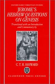 Cover of: Saint Jerome's Hebrew questions on Genesis by Saint Jerome