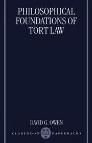 Cover of: Philosophical Foundations of Tort Law