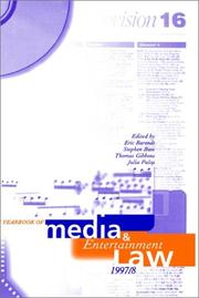 Cover of: The Yearbook of Media and Entertainment Law: Volume III: 1997/98 (Yearbook of Copyright and Media Law)