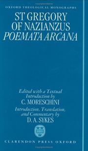 Cover of: Poemata arcana by Gregory of Nazianzus, Saint