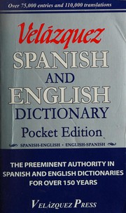 Cover of: Velázquez Spanish and English dictionary: pocket edition : Spanish-English, inglés-español