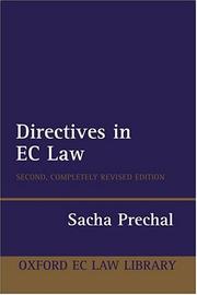 Cover of: Directives in EC law | Sacha Prechal