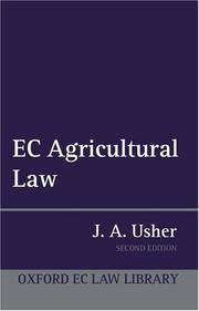 Cover of: EC agricultural law by John Anthony Usher, John A. Usher