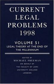 Cover of: Current Legal Problems 1998: Volume 51: Legal Theory at the End of the Millennium (Current Legal Problems)
