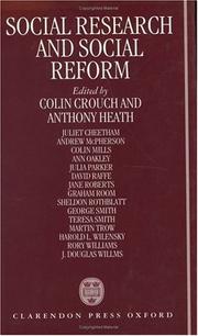 Cover of: Social Research and Social Reform: Essays in Honour of A. H. Halsey