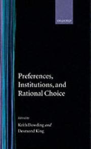 Cover of: Preferences, institutions, and rational choice