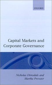 Cover of: Capital markets and corporate governance