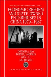 Cover of: Economic reform and state-owned enterprises in China, 1979-1987 by Donald Hay ... [et al.].