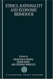Cover of: Ethics, rationality, and economic behaviour