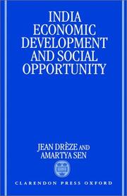Cover of: India, economic development and social opportunity