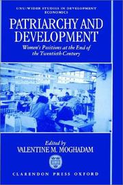 Cover of: Patriarchy and Economic Development: Women's Positions at the End of the Twentieth Century (W I D E R Studies in Development Economics)