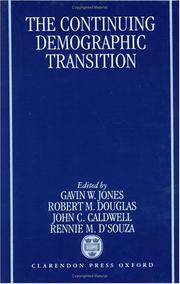 Cover of: The continuing demographic transition by edited by G.W. Jones ... [et al.].