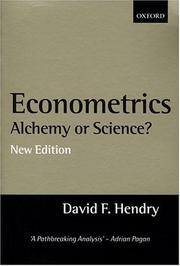 Cover of: Econometrics by David F. Hendry