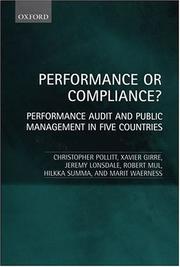 Cover of: Performance or Compliance? by Christopher Pollitt, Xavier Girre, Jeremy Lonsdale, Robert Mul, Hilkka Summa, Marit Waerness