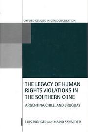 Cover of: The Legacy of Human-Rights Violations in the Southern Cone by Luis Roniger, Mario Sznajder