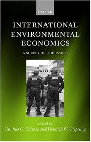 Cover of: International Environmental Economics: A Survey of the Issues