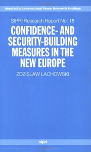 Cover of: Confidence- and Security-Building Measures in the New Europe (Sipri Research Report)
