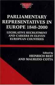 Cover of: Parliamentary Representatives in Europe 1848-2000 by 