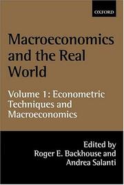 Cover of: Macroeconomics and the Real World: Volume 1: Econometric Techniques and Macroeconomics (Macroeconomics & the Real World)