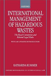 Cover of: International Management of Hazardous Wastes by Katharina Kummer