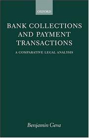 Cover of: Bank collections and payment transactions by Benjamin Geva