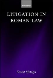 Cover of: Litigation in Roman Law by Ernest Metzger