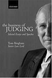 Cover of: The Business of Judging: Selected Essays and Speeches