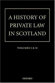 Cover of: A History of Private Law in Scotland