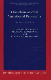 Cover of: One-dimensional variational problems by Giuseppe Buttazzo