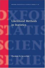 Cover of: Likelihood Methods in Statistics (Oxford Statistical Science Series) by Thomas A. Severini