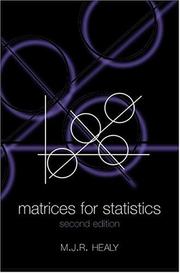 Cover of: Matrices for statistics