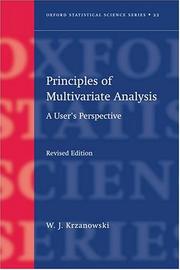 Cover of: Principles of multivariate analysis by W. J. Krzanowski