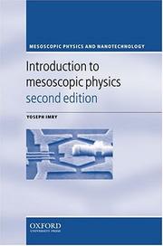 Cover of: Introduction to mesoscopic physics by Yoseph Imry