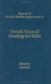Cover of: Jewish Ways of Reading the Bible (Journal of Semitic Studies Supplement, 11)