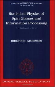 Cover of: Statistical physics of spin glasses and information processing by Hidetoshi Nishimori