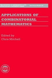 Cover of: Applications of combinatorial mathematics