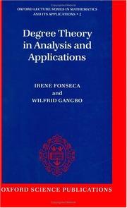 Degree theory in analysis and applications by Irene Fonseca