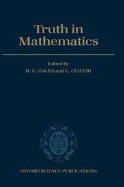 Cover of: Truth in mathematics