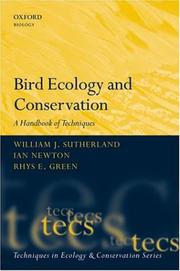 Cover of: Bird Ecology and Conservation: A Handbook of Techniques (Techniques in Ecology & Conservation)