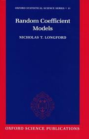 Random coefficient models by Nicholas T. Longford