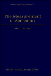 Cover of: The measurement of sensation