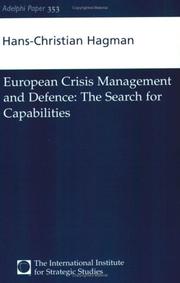 Cover of: European crisis management and defence: the search for capabilities