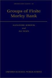 Cover of: Groups of finite Morley rank by Alexandre Borovik